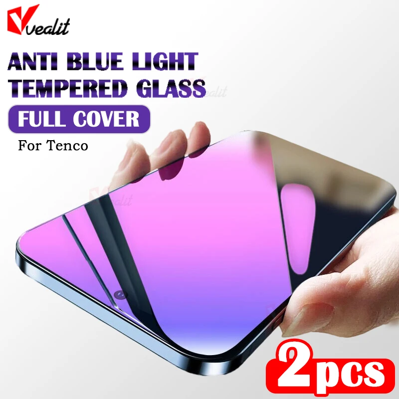 2pcs אנטי כחול אור אור מלא כיסוי זכוכית מחוסמת עבור ניצוץ 20 pro 10 9 8 20p 20c 10c 9t 8c 8p ללכת 1 מגן מסך