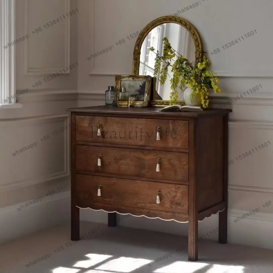 North American vintage black walnut solid wood multi-layer cabinet storage cabinet customization