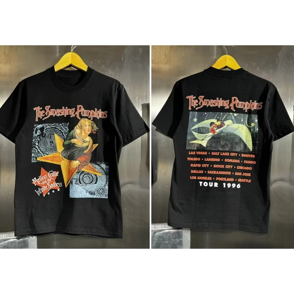 2026 New Y2K Vintage Punk Rock The Smashing Pumpkins Graphic Tee Unisex Loose Casual Street Style Short Sleeve Fan Gift T-Shirt