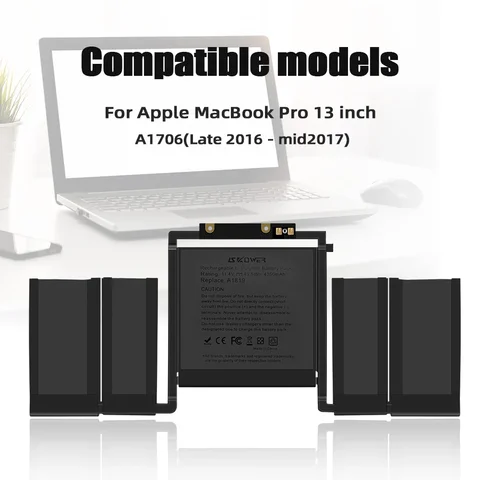 SKOWER A1819 Laptop Batteri för Apple MacBook Pro 13 tum A1706 Sent 2016 Mitten 2017 10 best sales MacBook-batteri - №3