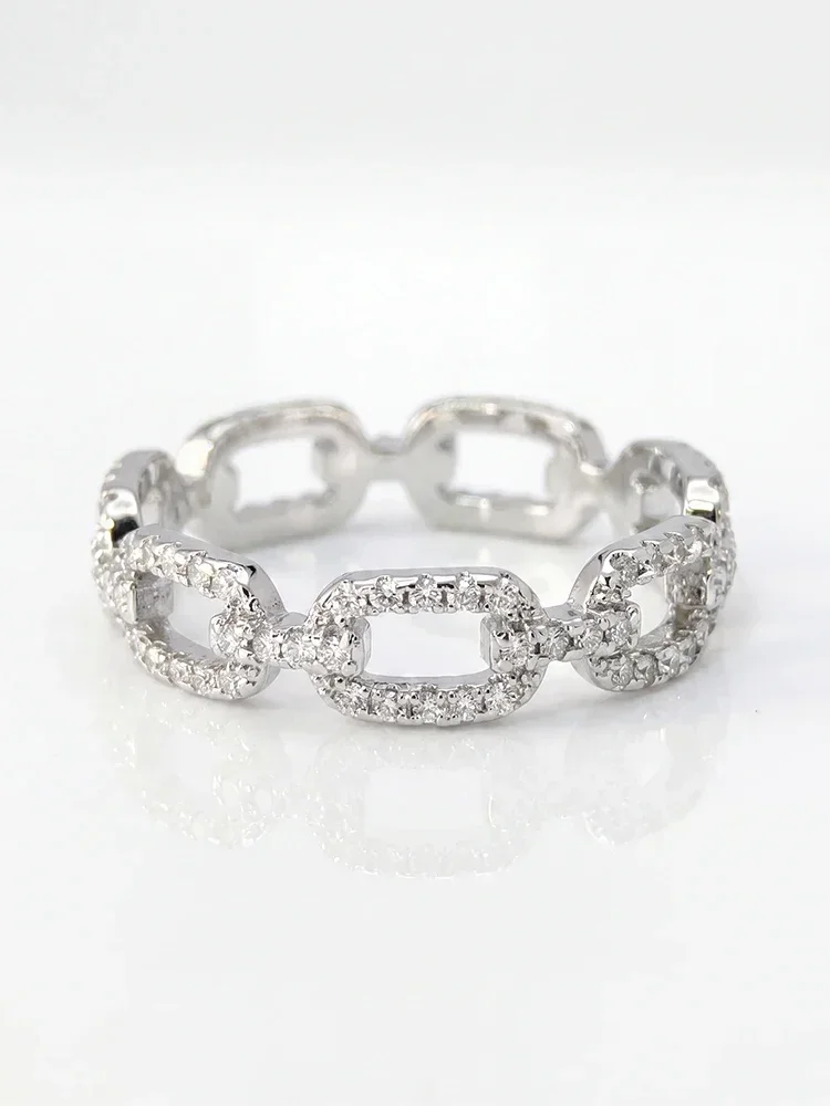 GRA Echter runder Moissanit-Diamant mit Zertifikat, Ringe für Frauen, Jahrestag, Hochzeit, 925er Sterlingsilber, edler Schmuck – Detail 4
