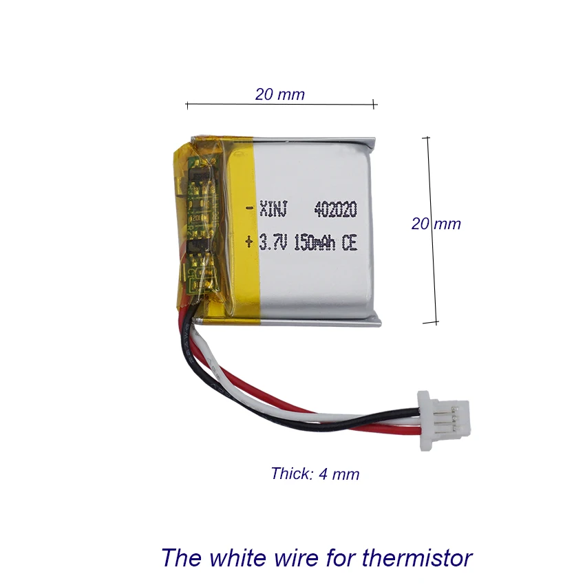 2pcs 3.7v 150mah 0.555Wh Li Lithium Battery 402020 Li-ion 3pin1.0mm Connector For Mouse Bluetooth Speaker Headphones Smart Watch