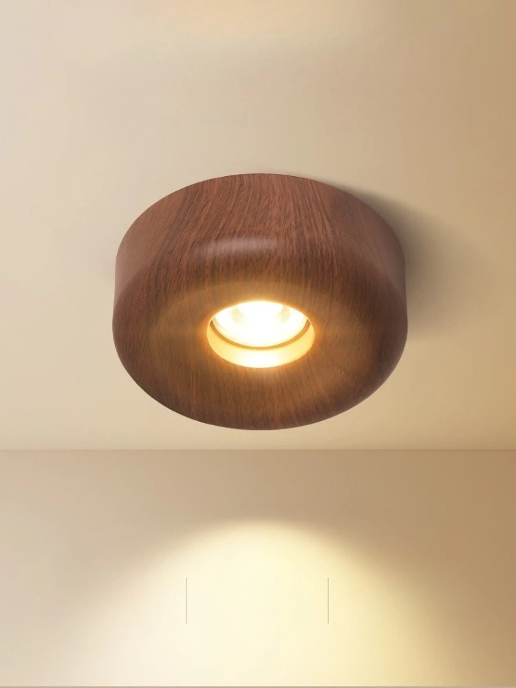 Walnut Wood Grain Full-spectrum Eye-protection Spotlight Living Room Hallway Balcony Ceiling Lights Without A Main Light