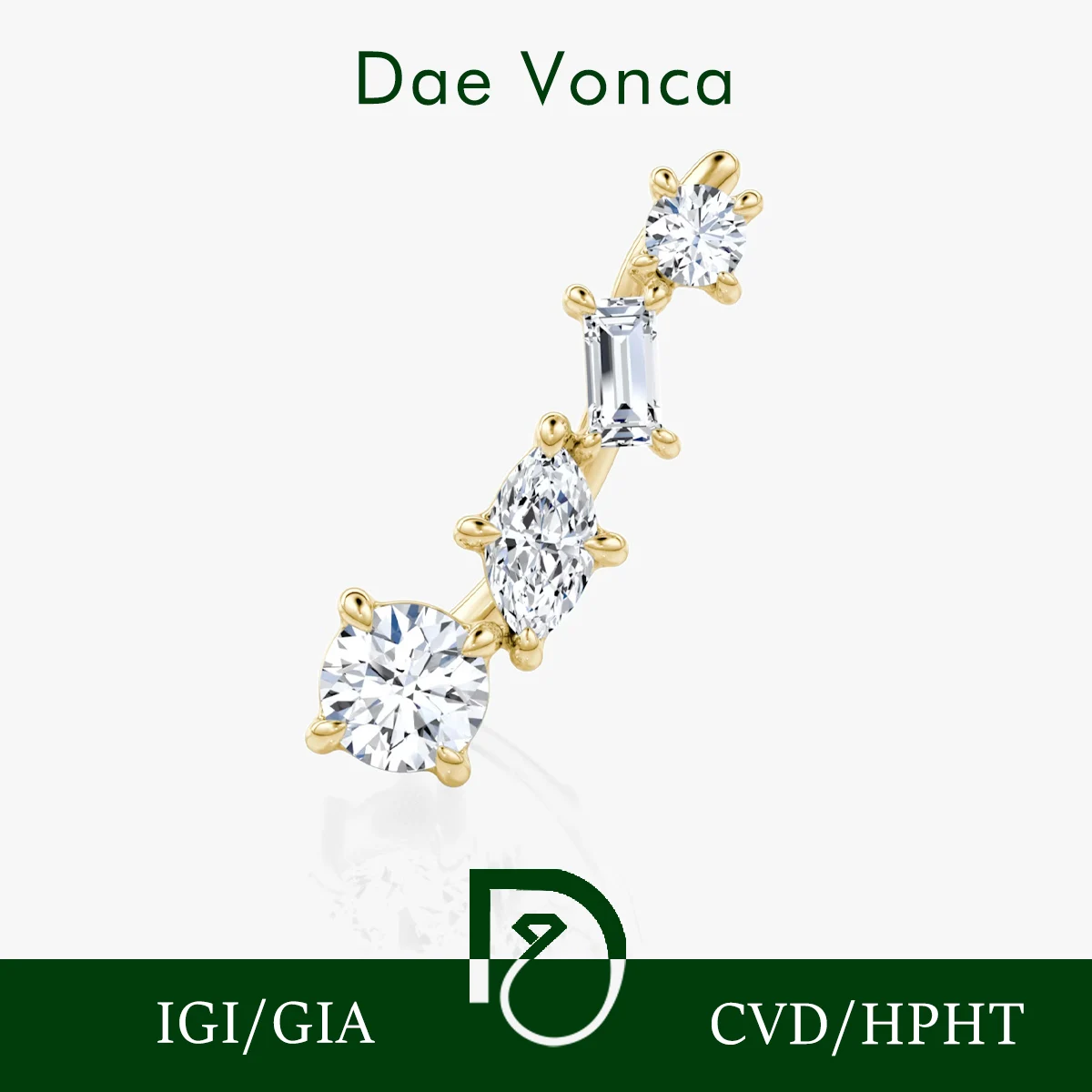 

Серьги из 18-каратного цельного золота с выращенными в лаборатории бриллиантами 0,36 карата, круглой/маркизной/багетной огранки, женские пирсинг-серьги в минималистичном стиле