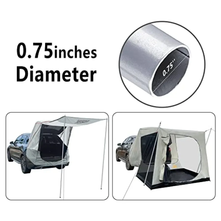 Camping Tent Pole Repair Kit Including Ropes Stakes Adjustable from 30" to 74.8" Replacement for Tarp Awning Rainfly 2 Set 10 S