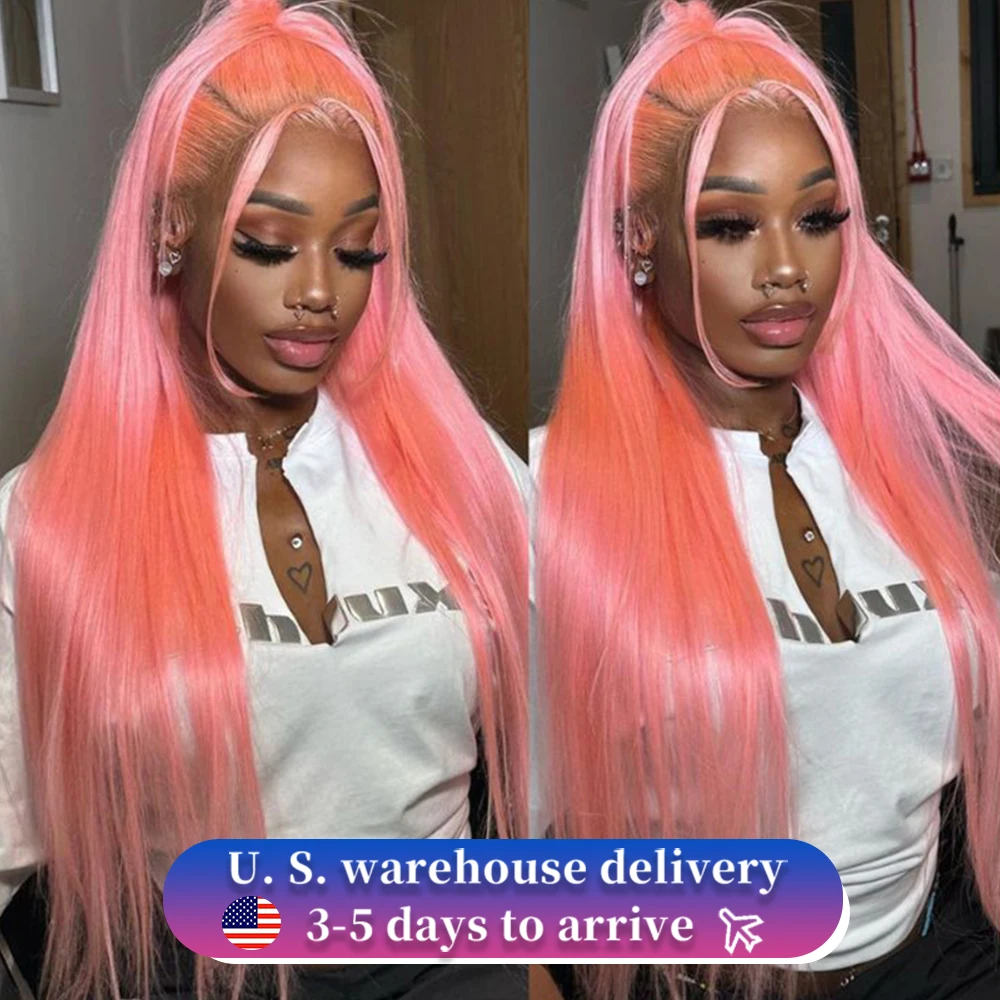 

30 32 Inch Pink Transparent HD Lace Front Wig Human Hair 13x6 Lace Frontal Wigs For Women Long Straight Colored Human Hair Wigs