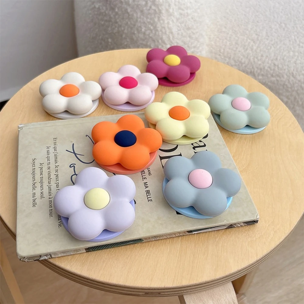 Cute 3D Flower for Magsafe Griptok Phone Holder Support for IPhoneDuo Samsung Foldable Wireless Charging Case Stand Girl Bracket
