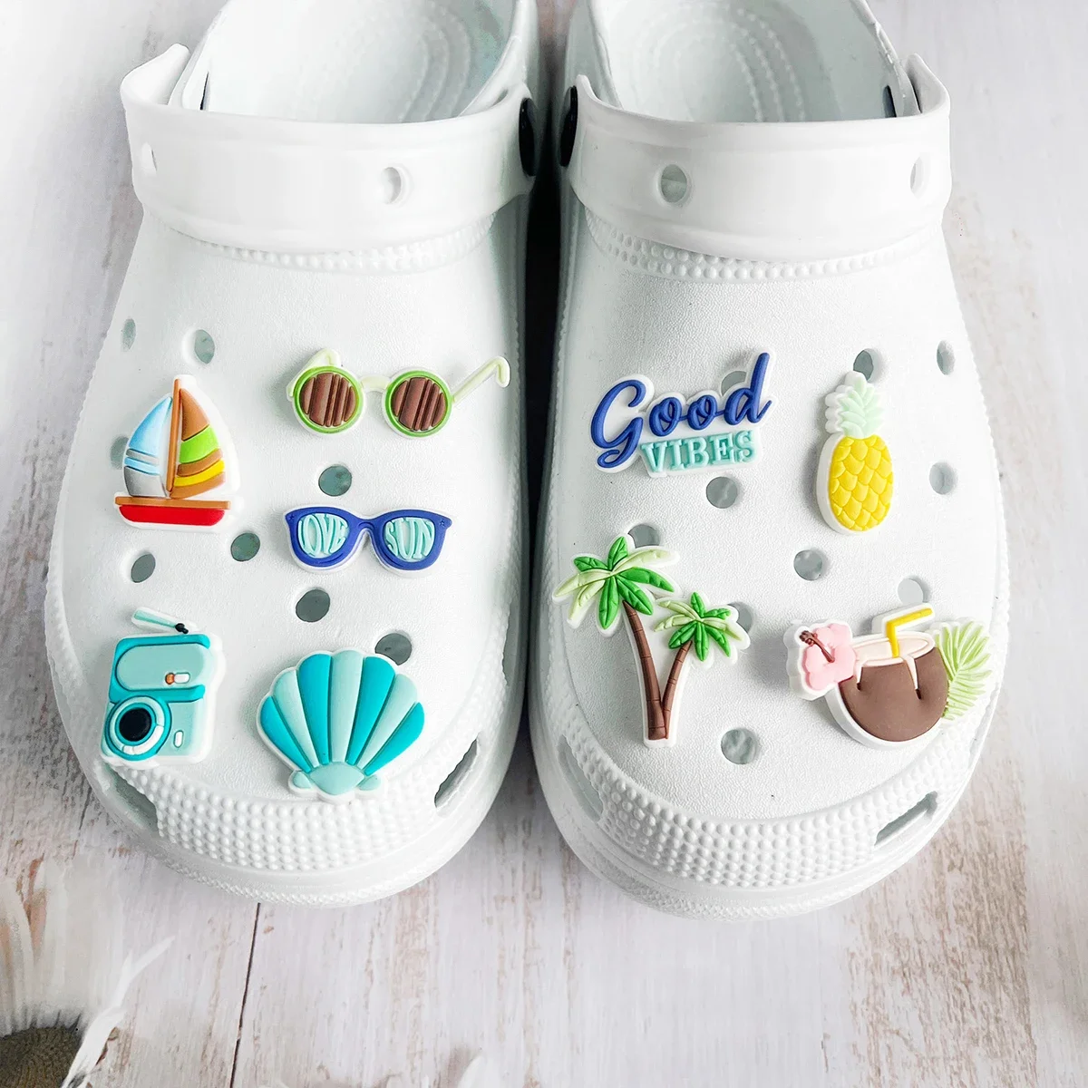 Summer Coco Sailboat Shoe Charms Pin for Crocs Accessories Charms Clogs Bubble Slides Shoe DIY Shoe Decoration Buckle Party Gift