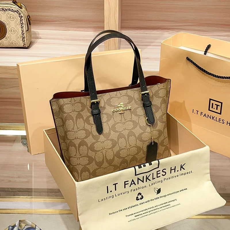 

2025 new fashion portable messenger bag leather large capacity shoulder tote bag
