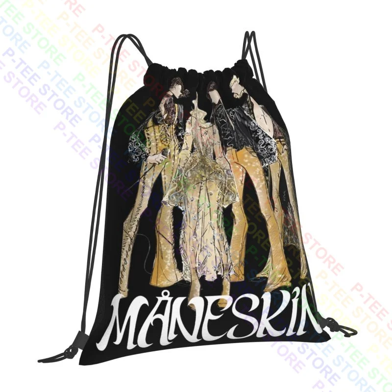 Maneskin Italian Alternative Rock Band Drawstring Bags Gym Bag Travel Portable Personalised School Sport Bag