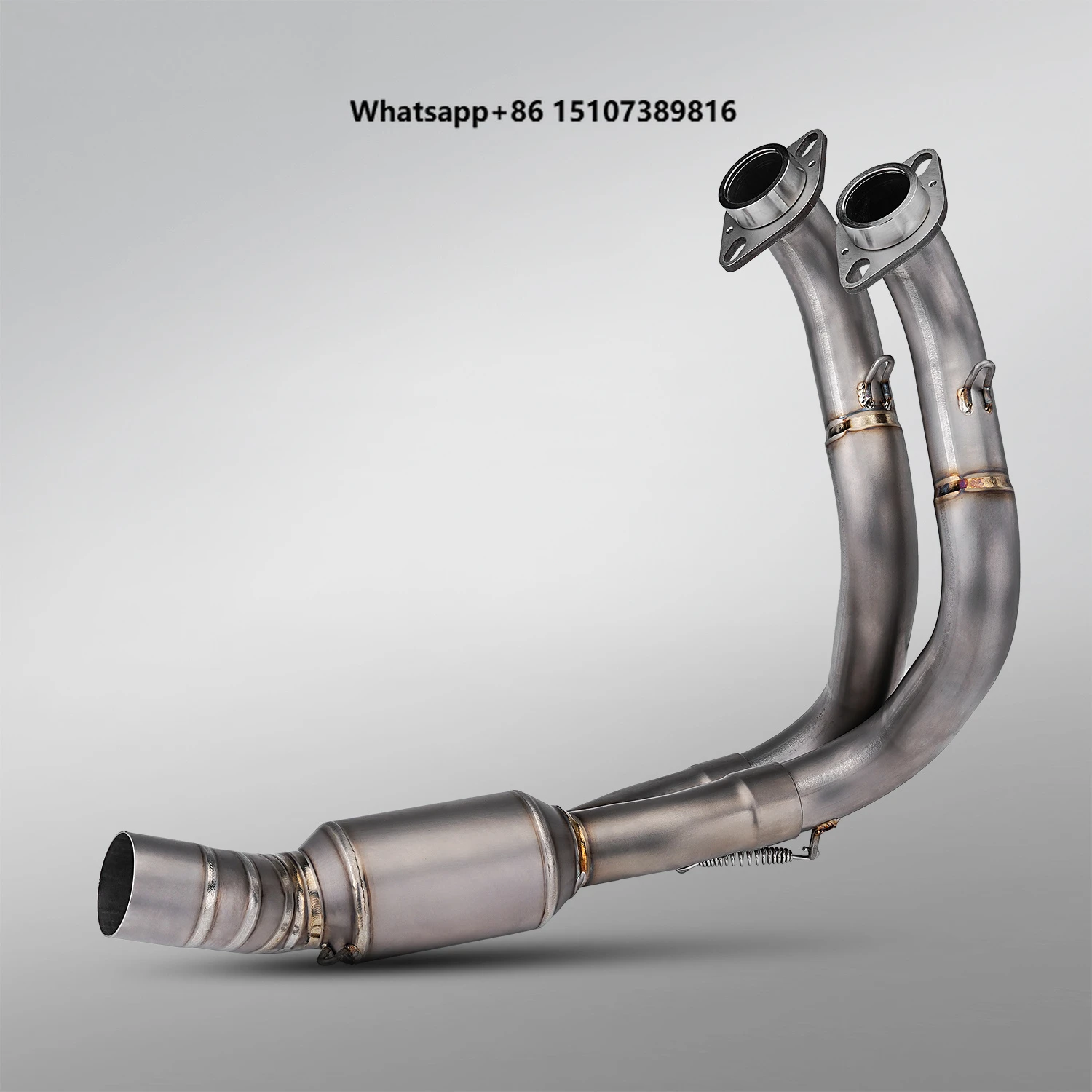 

Silver Motorcycle Exhaust Original Caliber Ti.alloy System Front Link Pipe Kawasa NINJA650 Z650 2017-2022 Modified