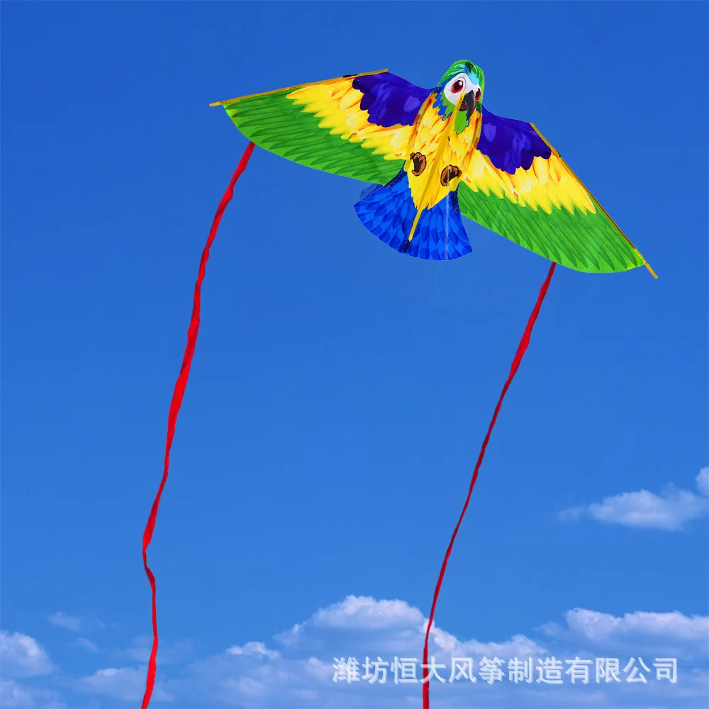 Cometa pastizales cometa brisa para volar niños adultos loro grande cometas de cola larga 50m cuerda guinga diversión al aire libre juguetes deportivos conjunto