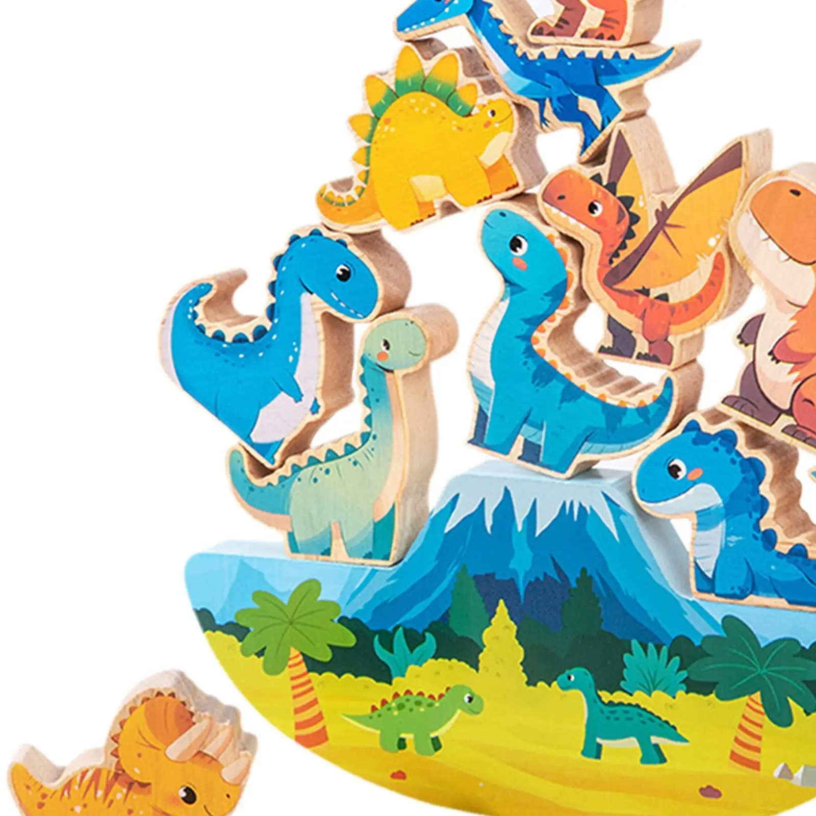木製恐竜スタッキングおもちゃ 丈夫な就学前学習活動 細かい運動能力のバランスゲーム 男の子 女の子 誕生日プレゼント用