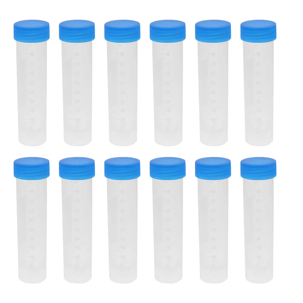 

50Pcs 50ml Plastic Tubes Transparent Screw Cap for Biochemistry Molecular Biology Tests Tube