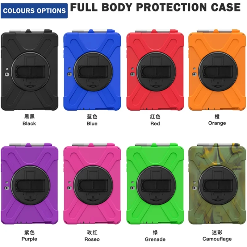 

For Microsoft Surface Go 1 2 3 10.5 Pro 4/5/6/7 12.3 Pro X 13 inch Heavy Duty Rugged Tablet Case Stand Strap Shockproof PC Funda