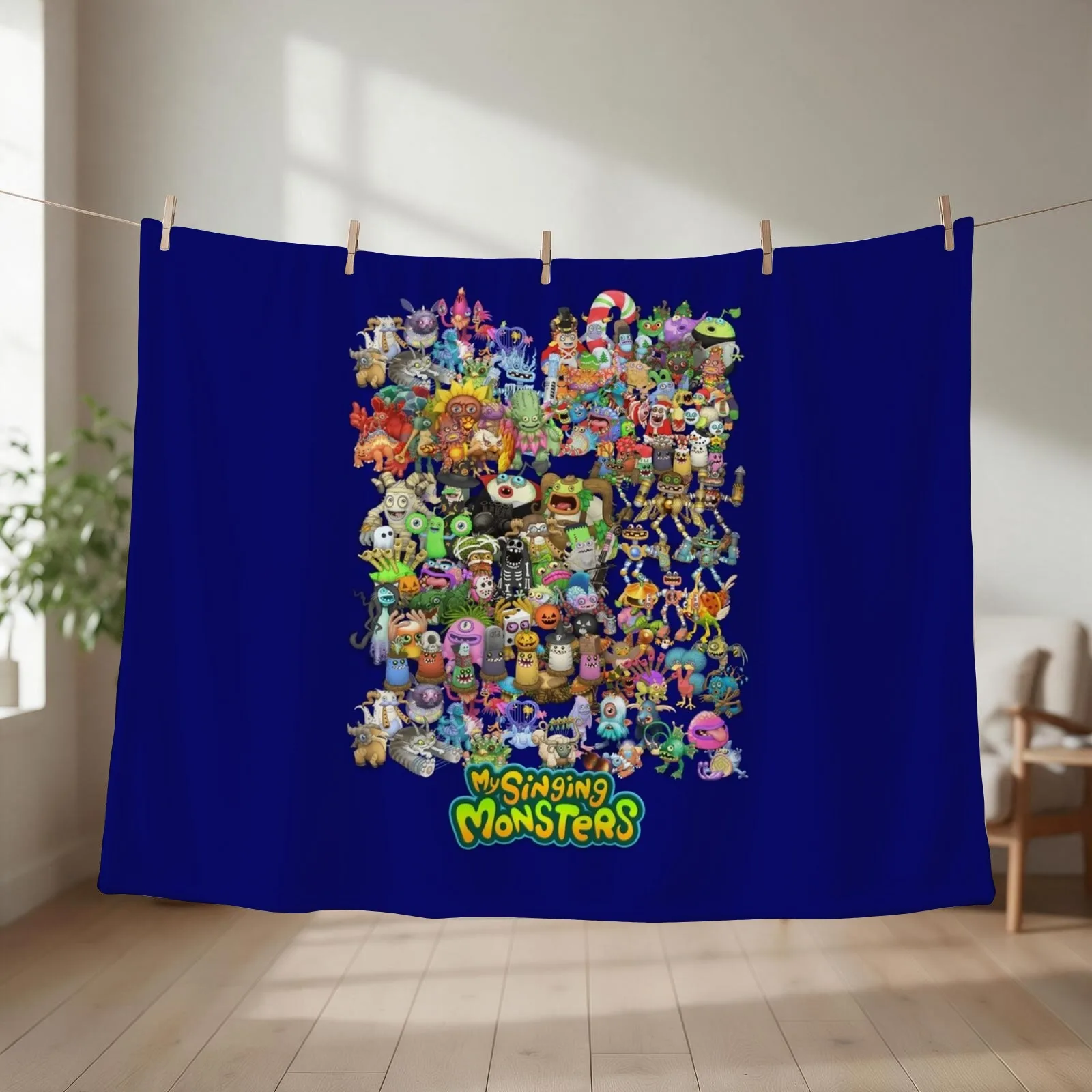 Singing Monsters Group Photo Throw Blanket warm for winter Nap Soft Plush Plaid Weighted Blankets