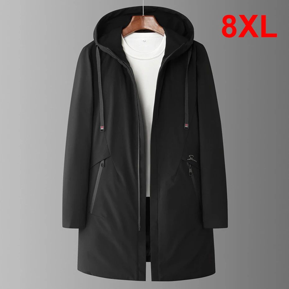 Long Down Jacket Men Winter Warm Thick Jackets Plus Size 8XL Men\'s Windbreak Down Coat Male Fashion Casual Outerwear