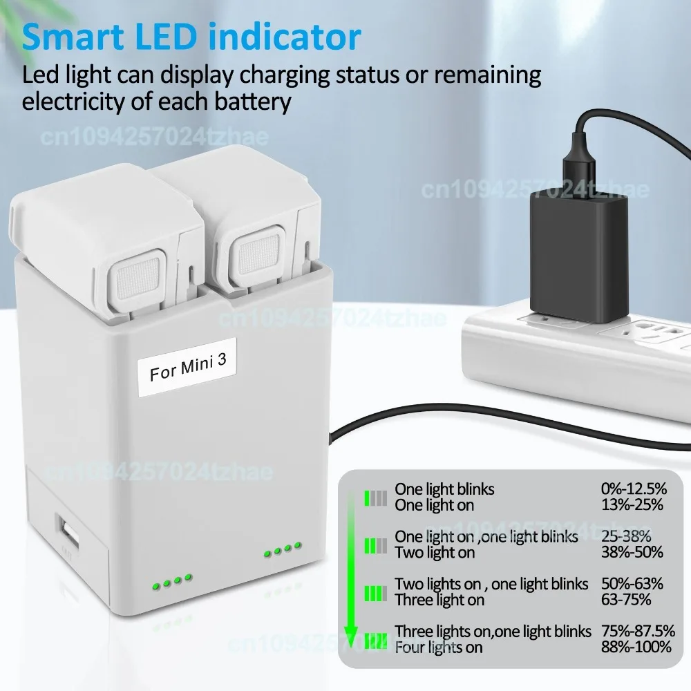 Drone Charger for DJI Mini 4 Pro Plus & Two-Way Charging Hub Charger Batteries for Mini 3 / 3 Pro UAV Battery Accessories