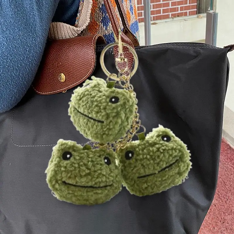 Plush Keychain Frog Plush Pendant For Backpacks Kids Cute Frog String Fashion Plush Backpack Dolls Pendant Bag Decoration For