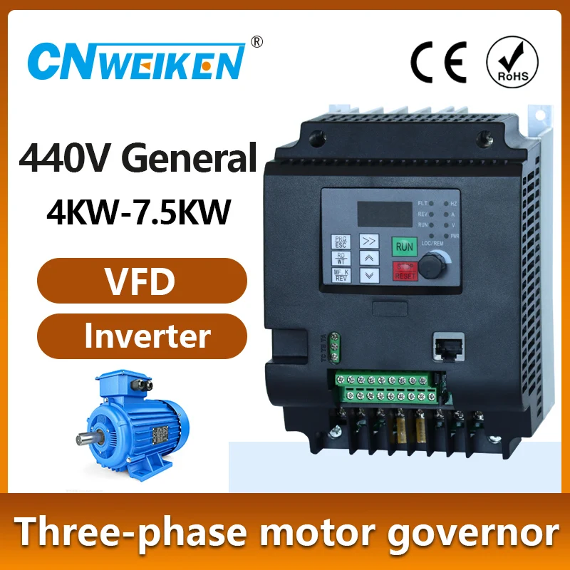 440v 4-7.5kw VFD CNC Spindle motor driver speed controller Variable Drive Vector 3HP input 440V 3HP output 440V inverter