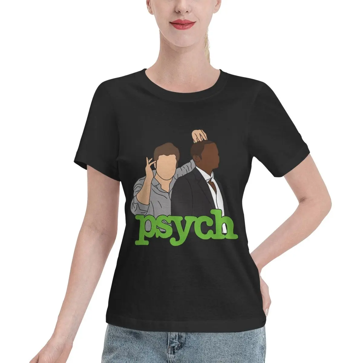 Oversized Option Psych-Shawn & Gus Women's T-shirt Fashion Summer Women Top