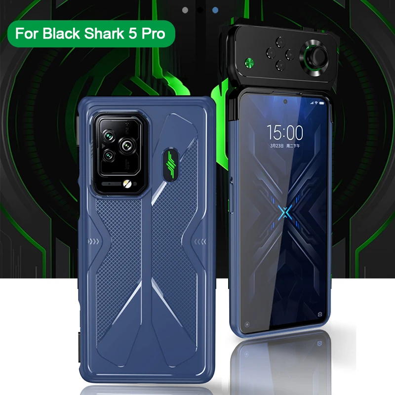 For Black Shark 5 Pro Case Shockproof Gaming Cooling Silicone TPU Soft Back Cover Capa For Xiaomi Blackshark 5 4 4S Pro Case