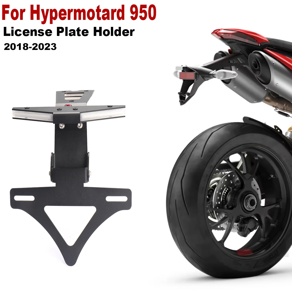 

Motorcycle Accessories Frame License Plate Holder Tidy Tail Bracket Short Tail LED Turn Light For Hypermotard 950 2018-2023