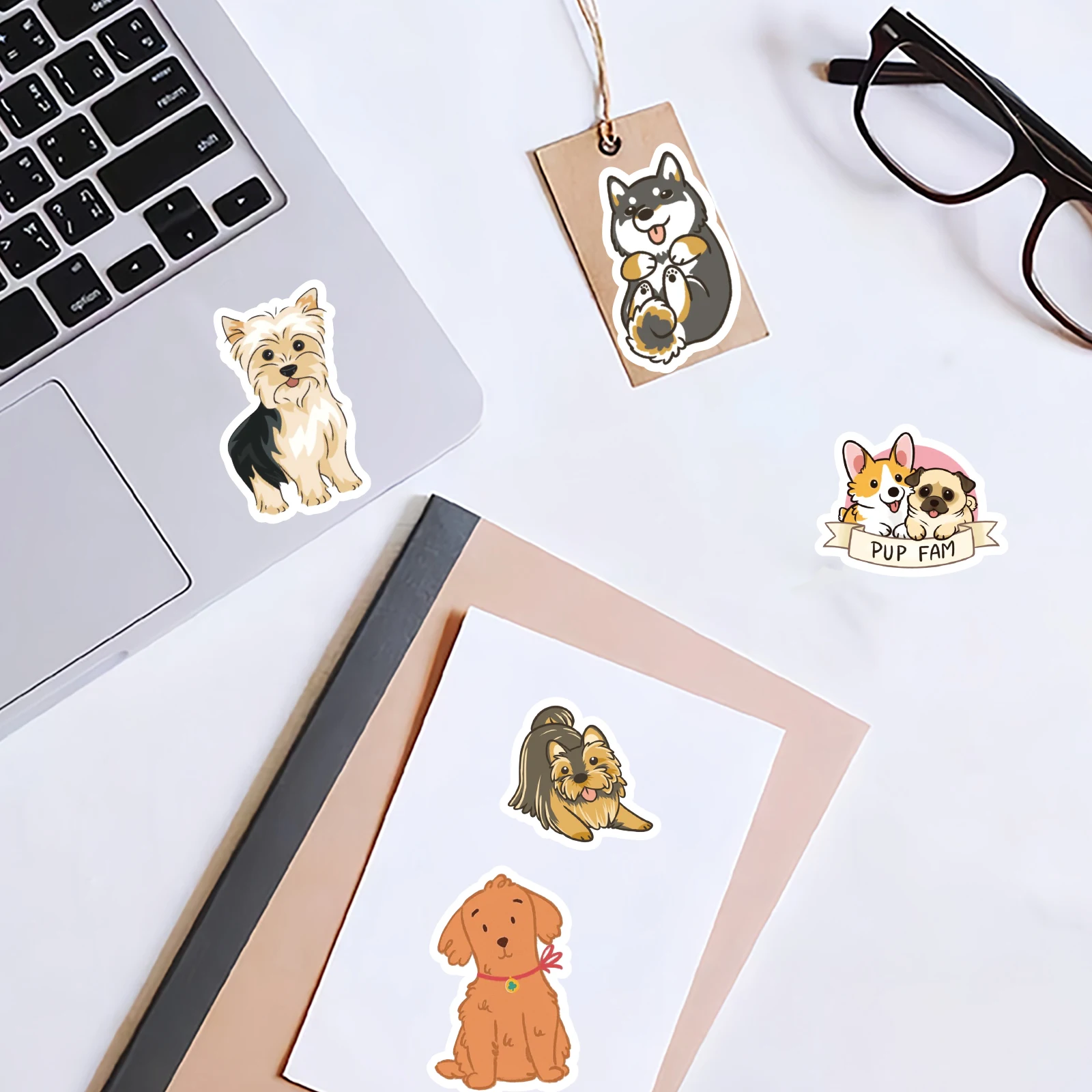 30pcs Husky, Corgi, Samoyed Cartoon Dog Theme Stickers Decorated Notebook Phone Case Diary Classic toy Stationery DIY Decal