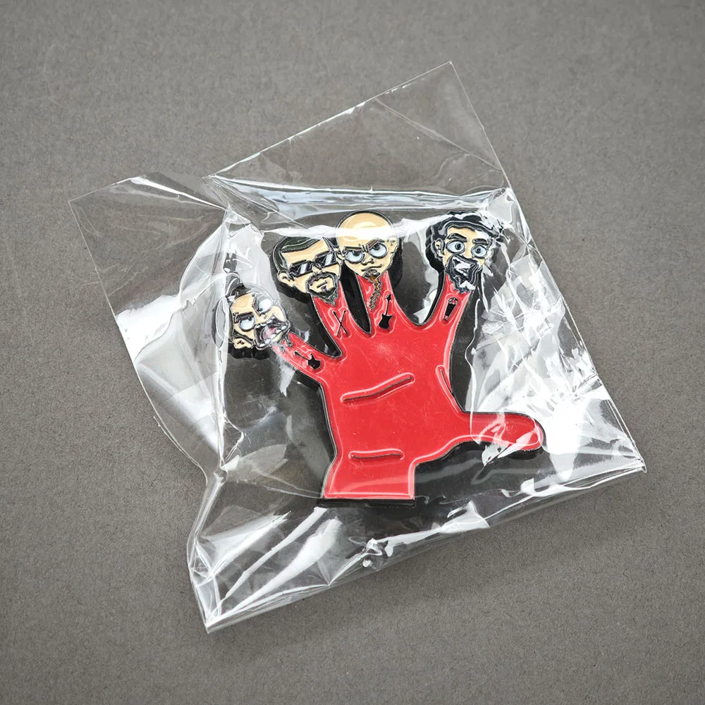S-System of A D-Down SOAD Metall-Emaille-Anstecknadel Rockband-Logo Brosche Lustiges Rotes Hand-Maskottchen Abzeichen Reversnadeln Musik-Fan-Geschenk Schmuck – Detail 9