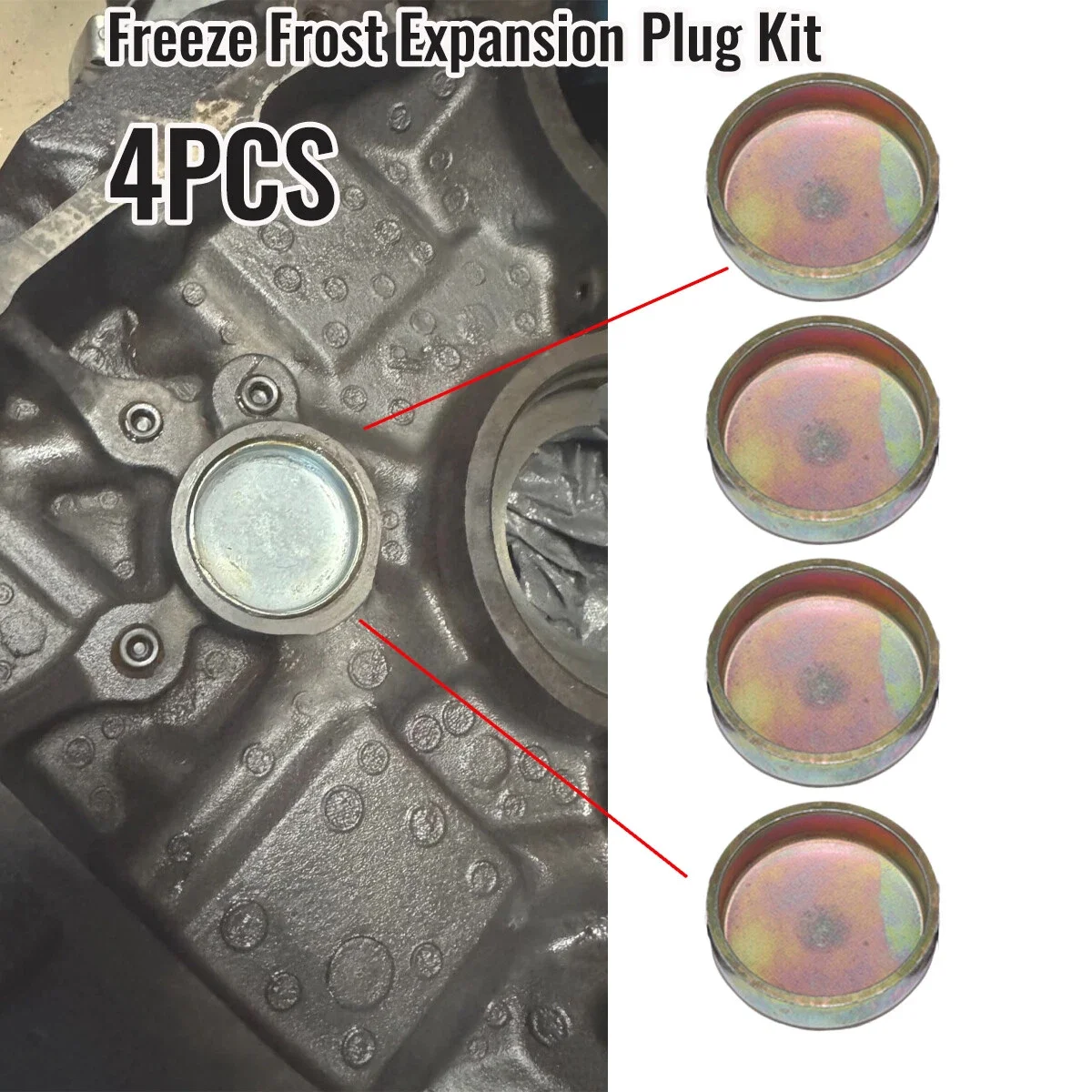 

4pcsX28mm Engine Core Plug Expansion Welch Block Freeze Cap Cylinder Head Seal Front Cover Zinc Plated Cup Replacement Parts