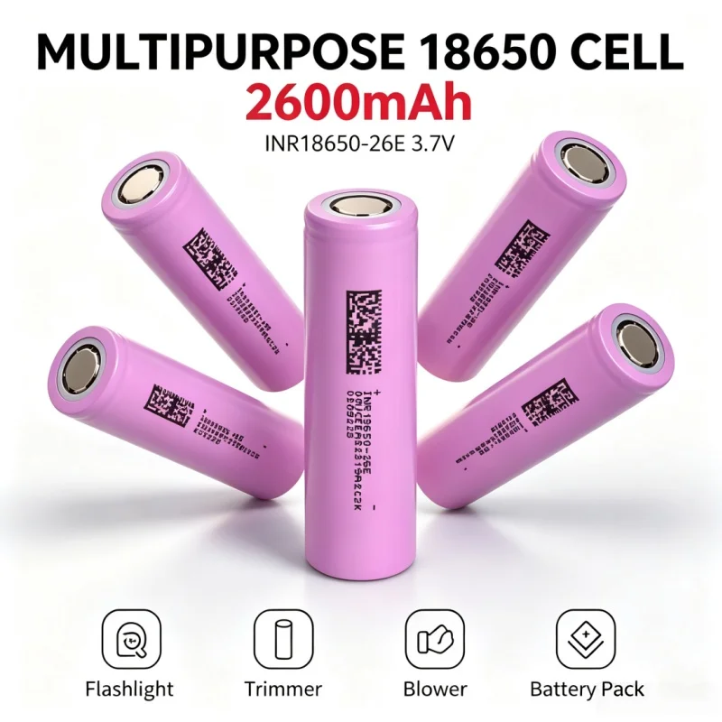 Brand New Rechargeable Li‑ion Battery A Grade 18650 INR18650‑26E 3.7V 2600mAh Factory Direct Bulk Wholesale Supply