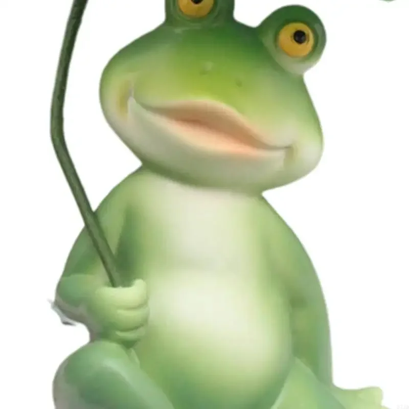 Lovely Frogs Sculpture Weather Prevent Resin Art Craft Figurine For Garden Terraces Balcony Aquariums Decoration M4YD