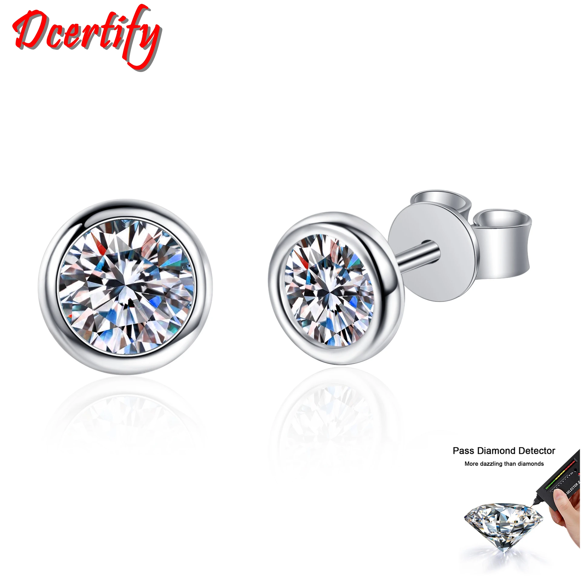 Romantic 0.3-1CT Moissanite Earrings Stud for Women Real 10K White Gold Stud Earrings Luxury Jewelry With Box