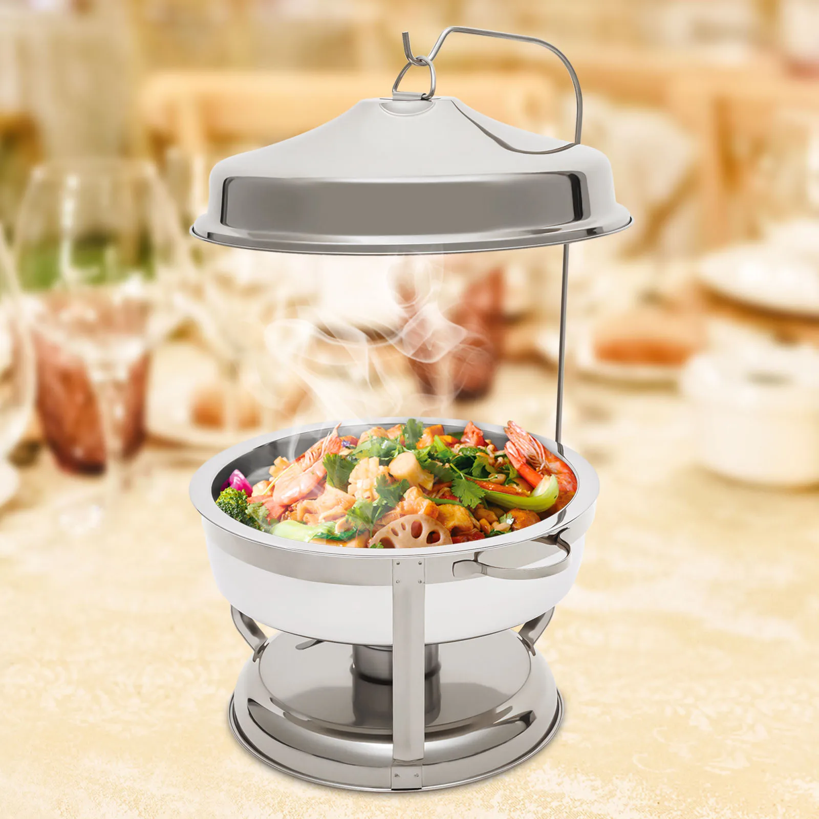 

Round Hanging Cover Silver 9L For Home Restaurant Cook, Home Kitchenware