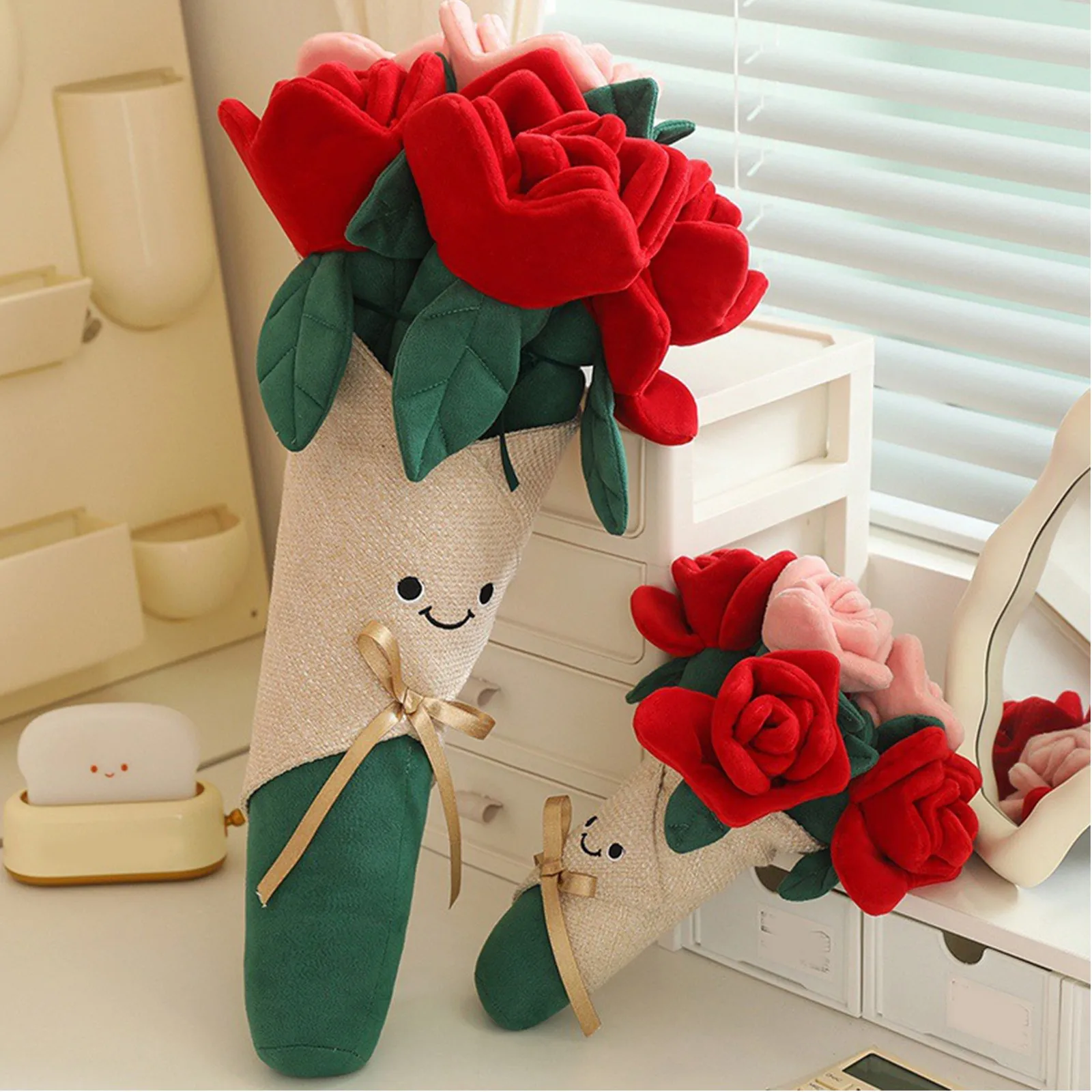 Holding Bouquet Plush Toy Kawaii Tulip Flower Doll Graduation Gift Marriage Proposal Props Birthday Christmas Gift For Girl