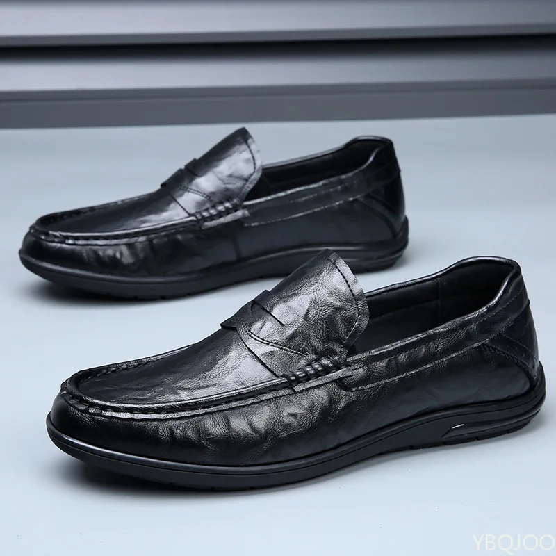 Men's new casual round toe flat shoes for spring summer simple comfortable breathable wear-resistant waterproof men's shoes