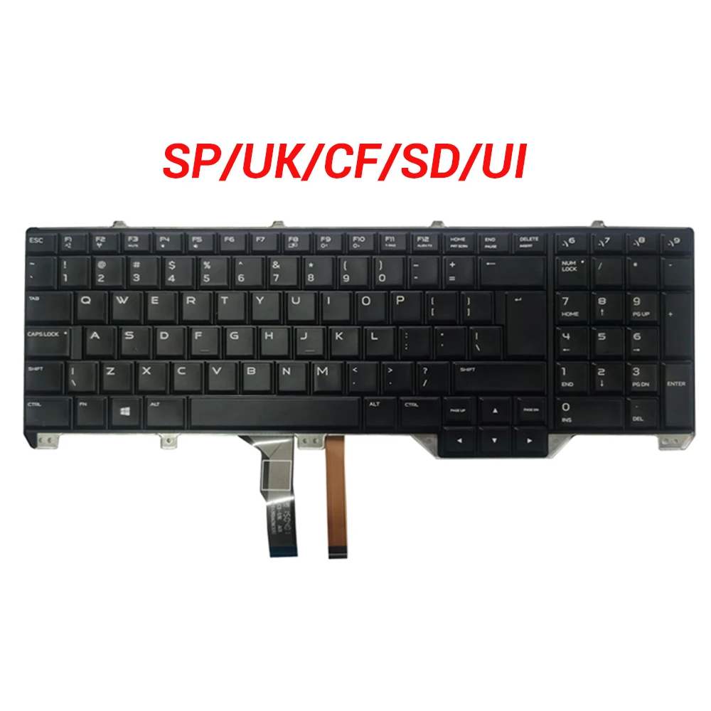 Neu für dell alien ware 17 r2 r3 ui/us/uk/kanadische französisch/spanisch/schwedisch laptop tastatur mit hintergrund beleuchtung pk1318f1a09