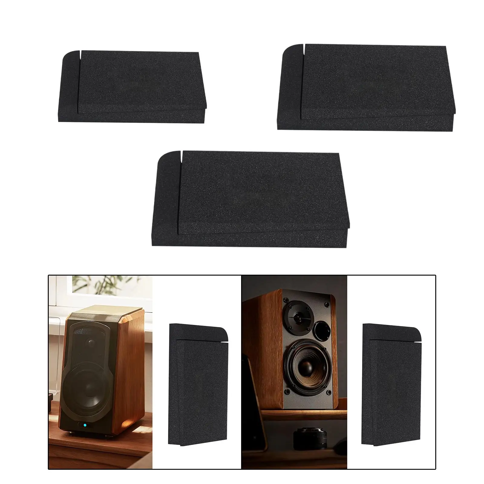 Stabilizer Speaker Base Acoustic Speaker Angled Sponge Pad Acoustic Speaker Riser Foam Studio Monitor Isolation Pad for Home