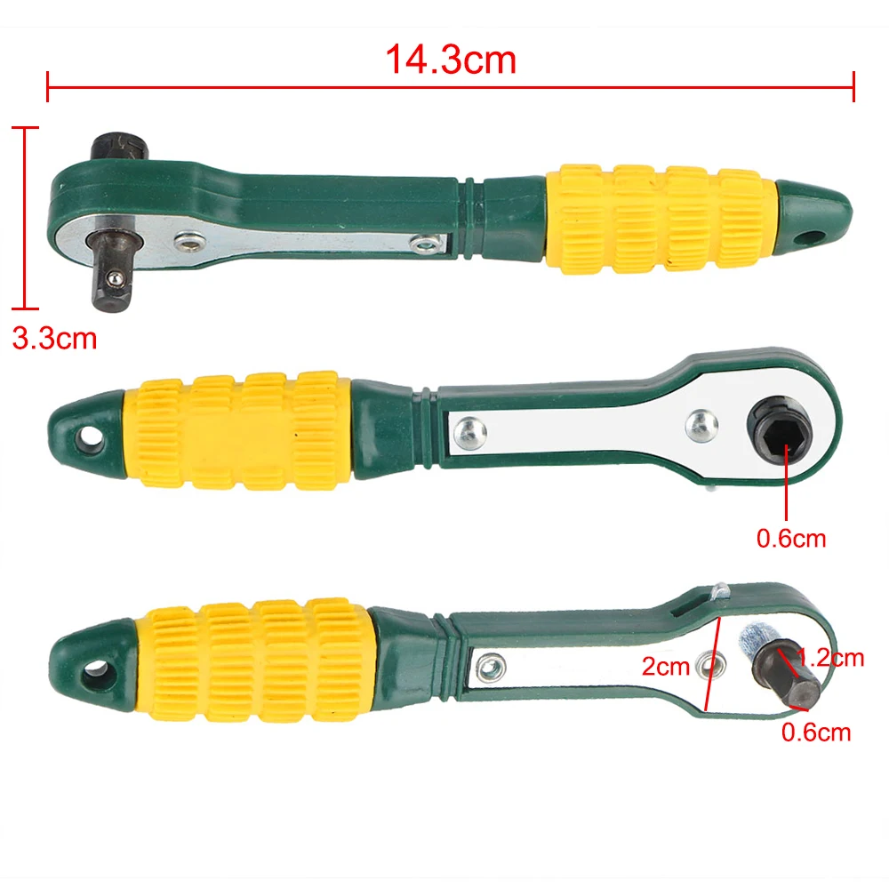 Adjustable Rapid Ratchet Wrench Practical 1/4 Screwdriver Rod Quick Socket Wrench Tools