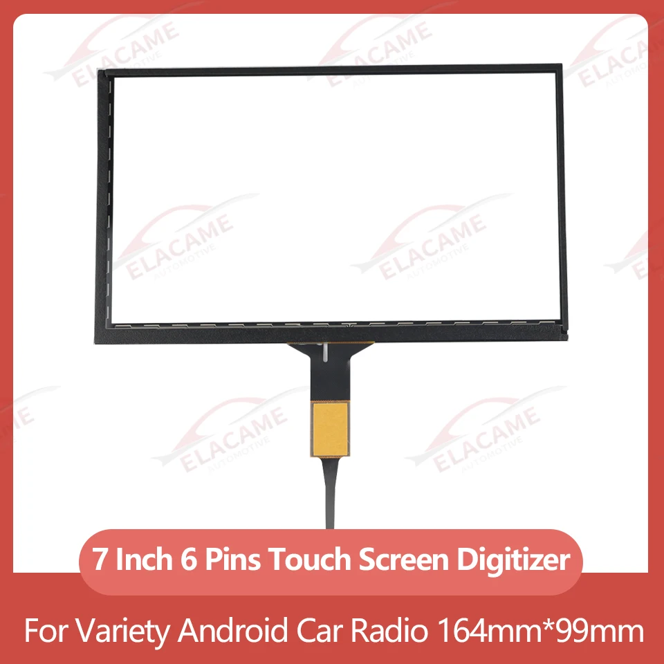 New 7 Inch 6 Pins Touch Screen Glass Digitizer For Variety Android Radio Screen Car Radio Navigation Parts 165*100mm