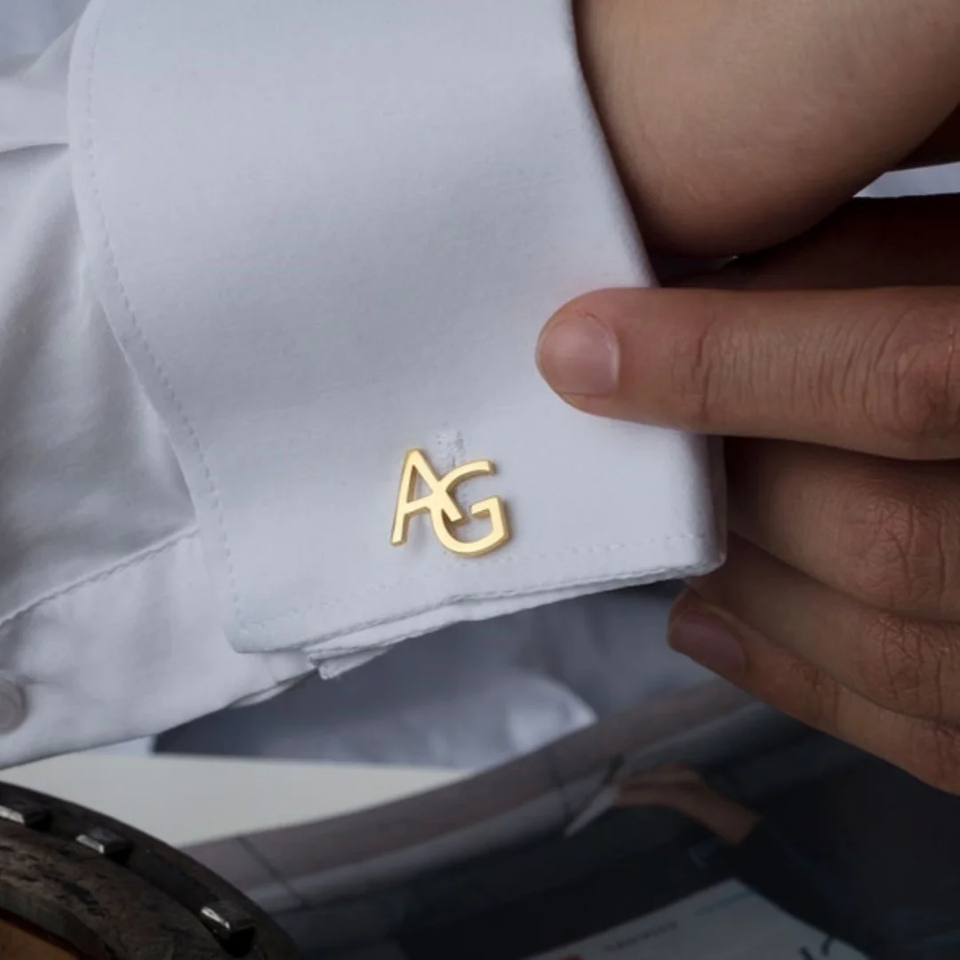 Custom Name Cufflinks for Men Stainless Steel Personalized Letters Buttons Shirt Jewelry Groom Best Man Wedding Gifts