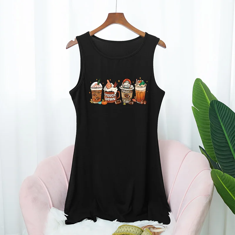 Fashion Casual Dress, Summer Sleeveless Short Skirt, Fashionable Beach Birthday Party Vest, T-shirt Dress, Women's Clothing