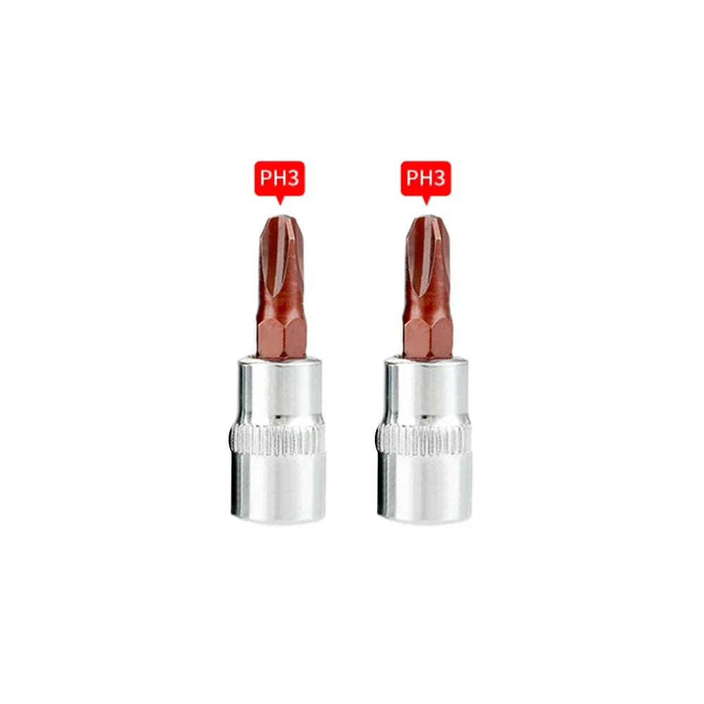 2PCS 1/4 "ไดรฟ์ซ็อกเก็ตประแจ PH1 PH2 PH3 PZ1 PZ2 PZ3 Cross ไขควง Bits 1/4 นิ้ว Hex Socket Bits ไขควงบิต