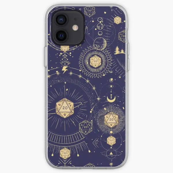 Dnd Celestial Dice D20 Stars Constellat  Phone Case Customizable for iPhone 6 6S 7 8 Plus 11 12 13 14 Pro Max Mini X XS XR Max