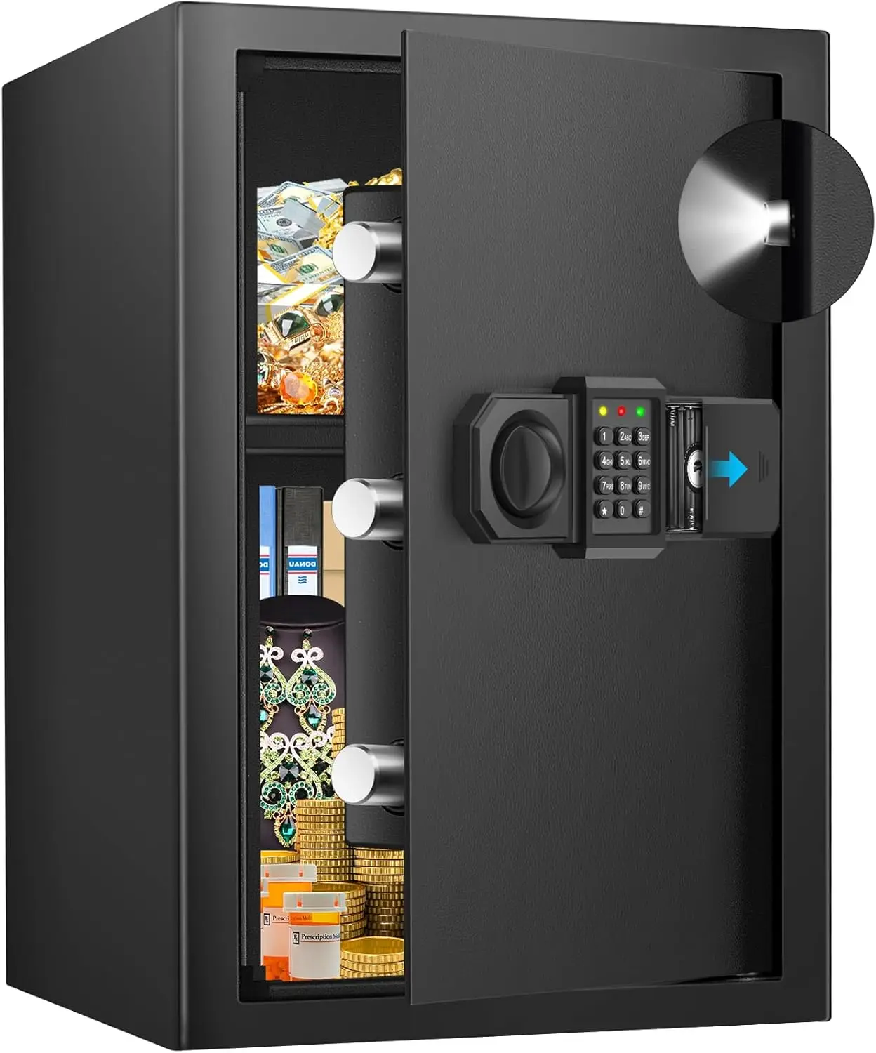 

Большой огнестойкий сейф 3,5 кубика, цифровой сейф с системой сигнализации, съемной полкой и функцией отключения звука, цифровые защитные сейфы для