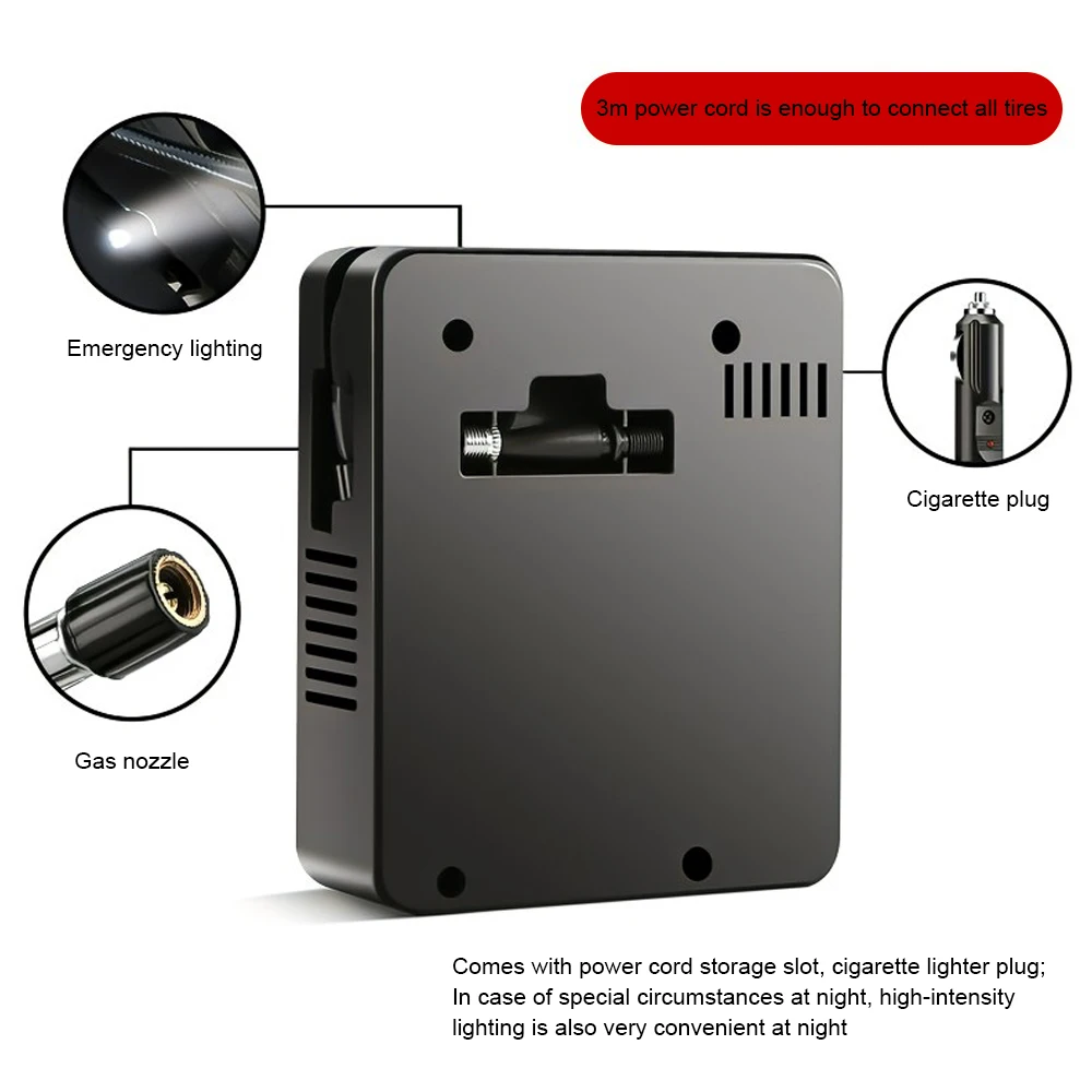 Tire Inflator 12V 96W Car Electric Air Pump Mini 100PSI 35L/Min Portable For Car Motorcycles Bicycle Ball Air Compressor image 5
