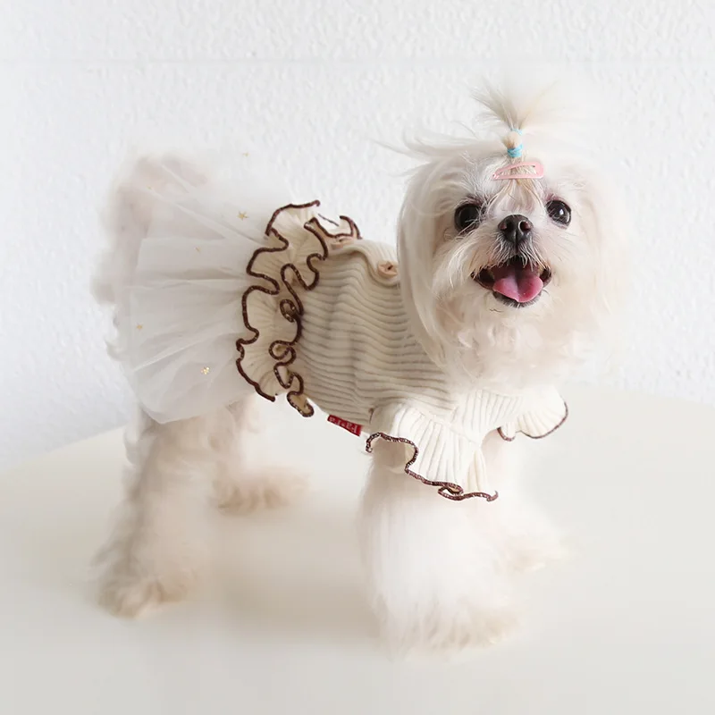 

Mutihome Fashion Dog Clothes British Bulldog Star Retro Flying Sleeve Skirt Cat Clothing Pet Clothing Dog Clothing Pet Clothes