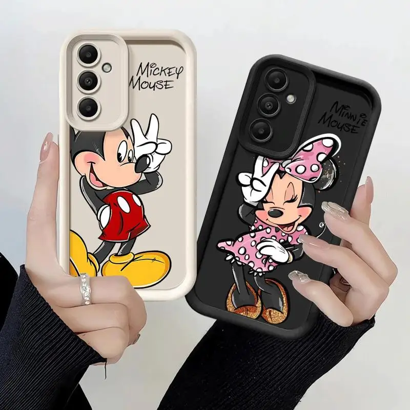 Phone Case for Samsung Galaxy A15 A25 A35 A55 A51 A71 A72 A73 A52 A52s A53 A54 5G TPU Silicone Soft Disney Mickey Minnie Mouse