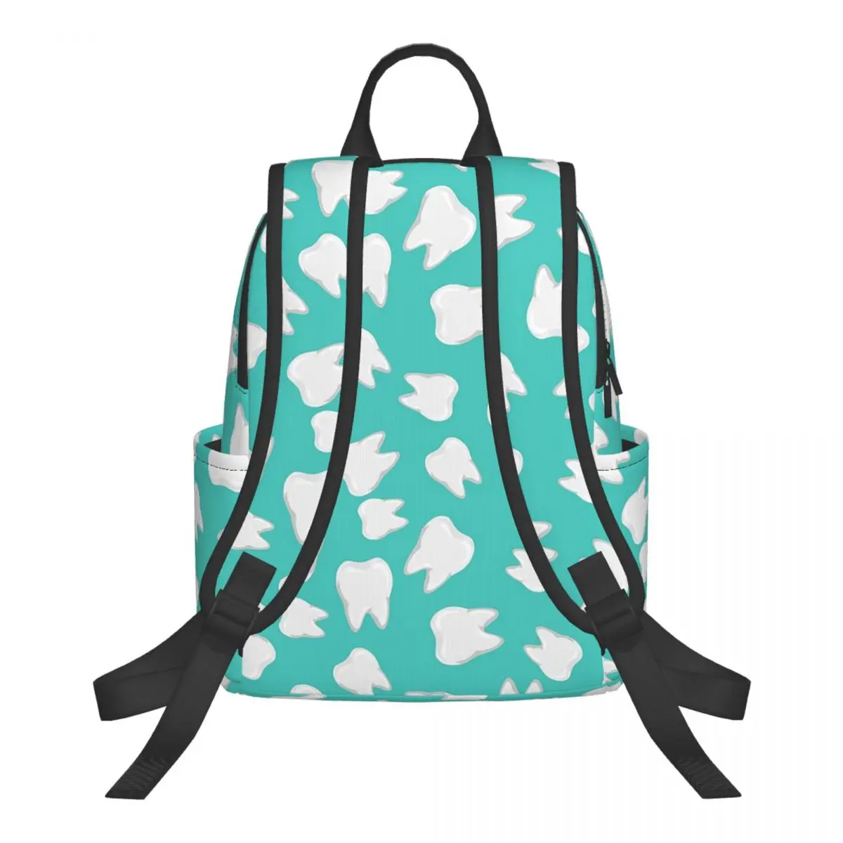 Black White Dentistry Teeth Pattern Student Backpack School Bag Hiking Travel Daypack for Boys Girls Bookbag Shoulder Bags