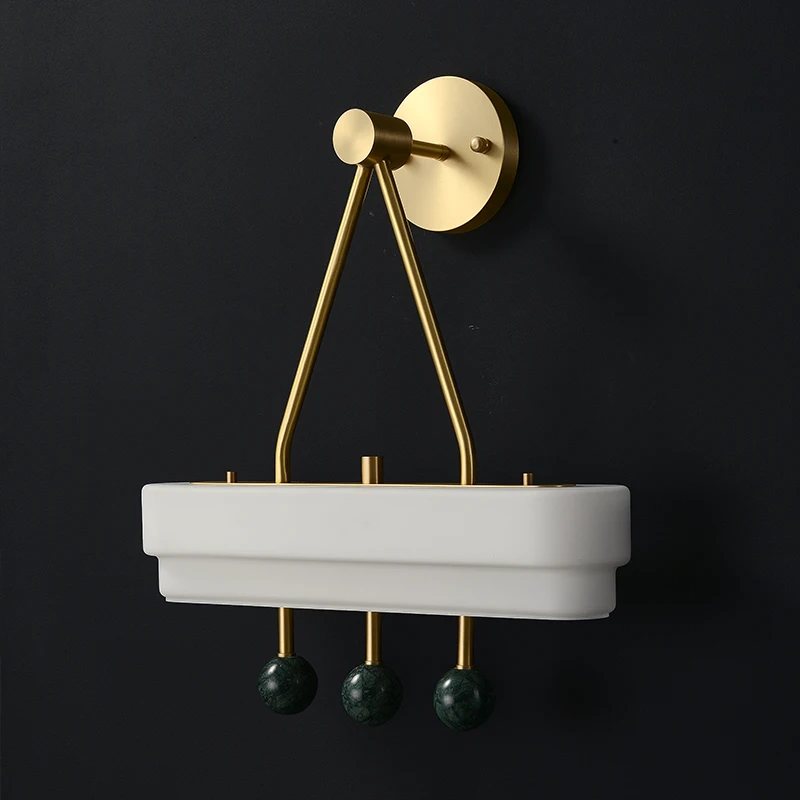 الزجاج النحاس الجدار الشمعدان بسيط الرخام الجدار مصباح ديكور الجدار الإضاءة لسلم الممر غرفة المعيشة غرفة الطعام الممر